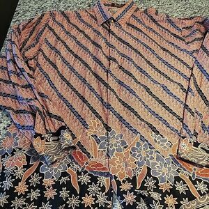 Danar Hadi Solo Shirt Men’s Long Sleeve Geometric & Indian Pattern Size 5L